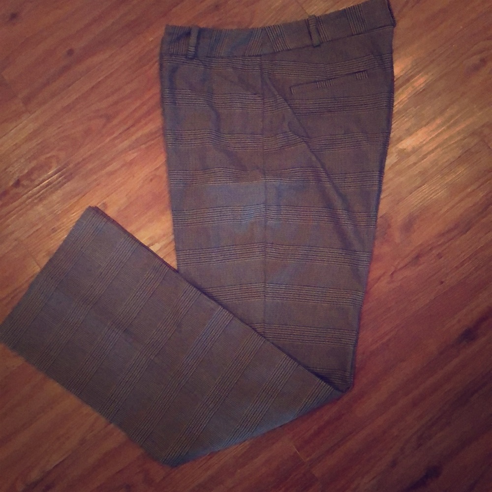 Brown Plaid Dress Pants Signature Fit- Talbots
